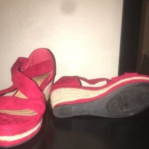 BAMBOO Shoes - Red 3inch wedge heels. BAMBOO Shoes - Red 3inch wedge heels.